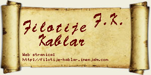 Filotije Kablar vizit kartica